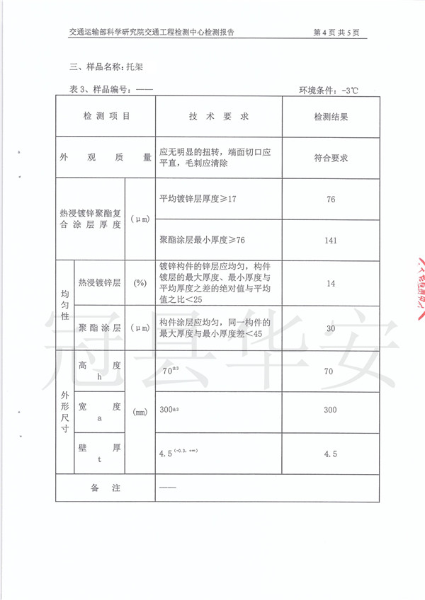 噴塑波形護欄檢測報告 噴塑波形護欄檢測報告